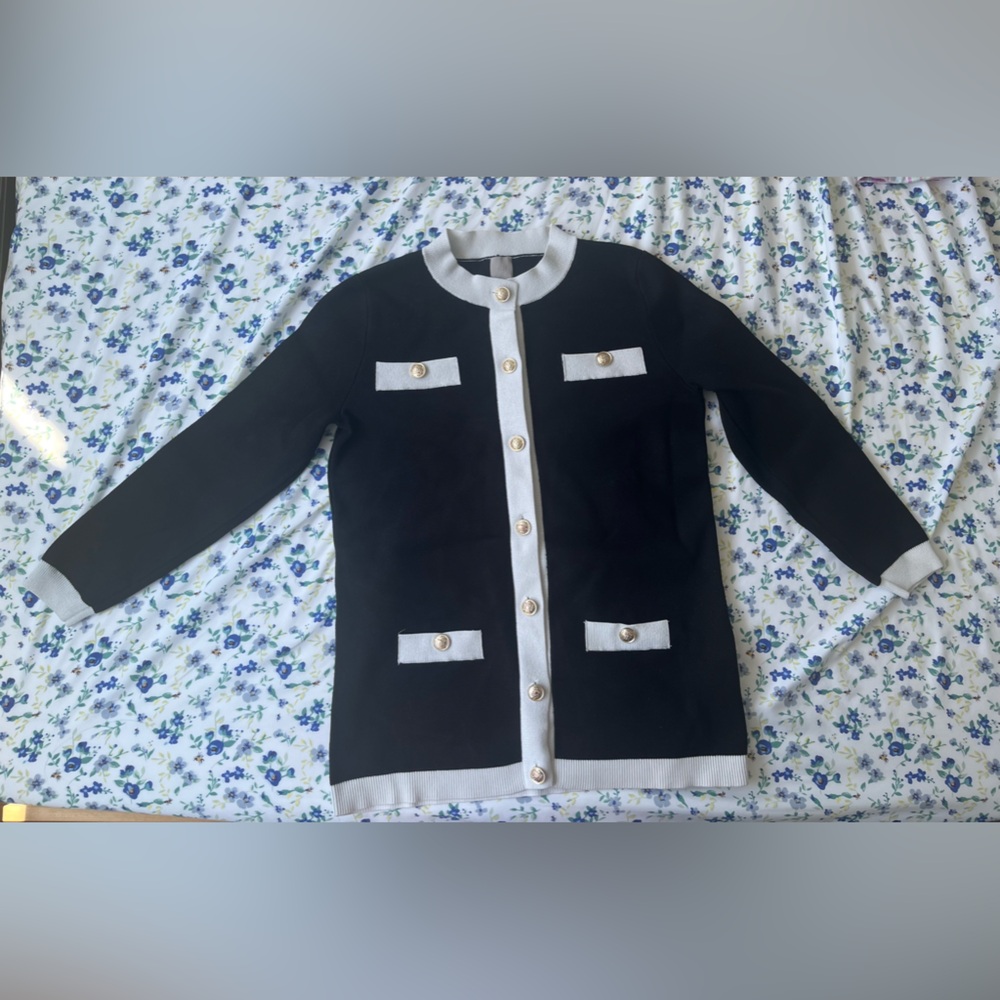 EUC Elegant textured-knit cardigan